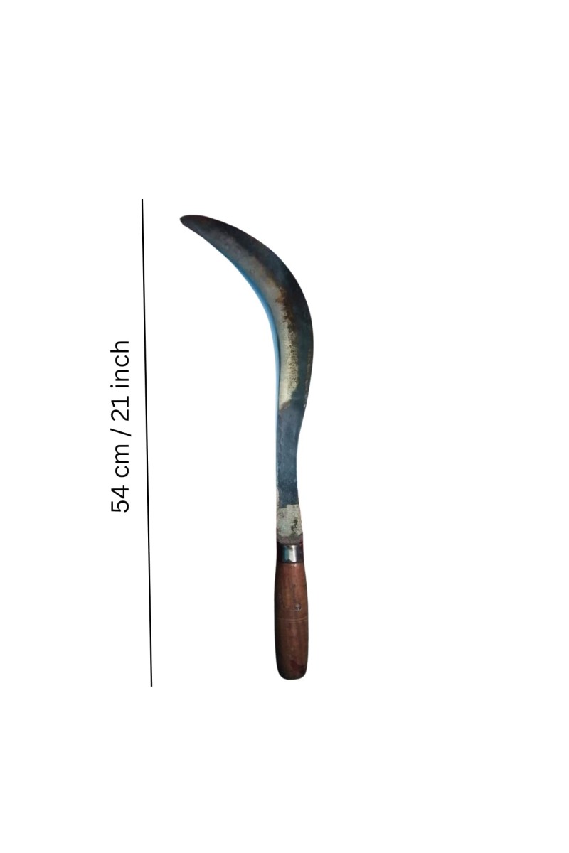Katari Steel Billhook (Aruval) | Traditional South Indian Iron Knife for Cutting Plants, Vegetables & Agricultural Use