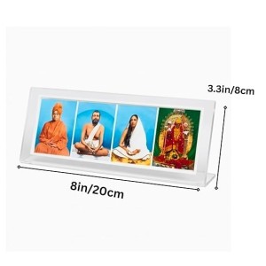 Acrylic Table Photo Stand for Desk,Sri Ramkrishna. Devi sarada ma. Swami vivekananda, Maa kaali Spiritual Photo Frame Stand, Multi Image Display Holder, Transparent Desk Decor for Home, Office & Pooja Room.