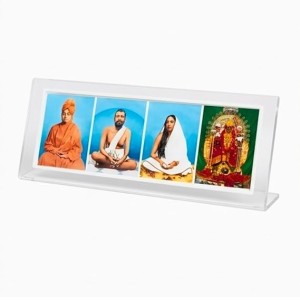 Acrylic Table Photo Stand for Desk,Sri Ramkrishna. Devi sarada ma. Swami vivekananda, Maa kaali Spiritual Photo Frame Stand, Multi Image Display Holder, Transparent Desk Decor for Home, Office & Pooja Room.