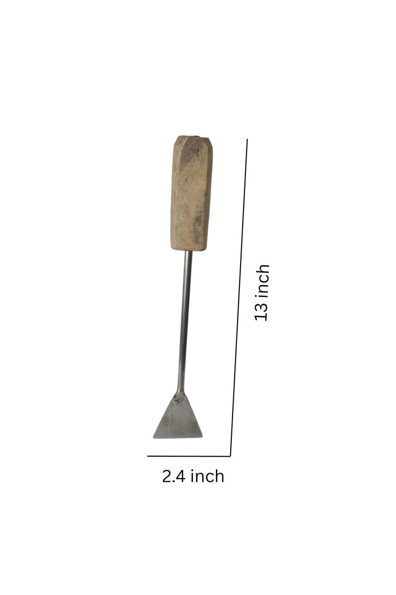 Wooden Handle Gardening Khurpi - Durable Hand Weeder for Soil Tilling, Weeding, and Digging,Comfortable Wooden Handle,Garden Tool for Vegetables, Flower Beds, and Lawn Care