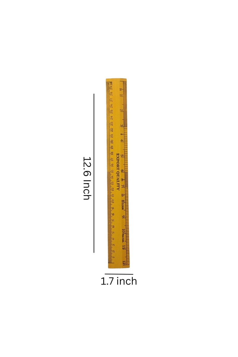 12 inch/30 cm Wooden Ruler Scale for School, Student, Home, Office, Stationery Ruler - set of 2 Measuring scales