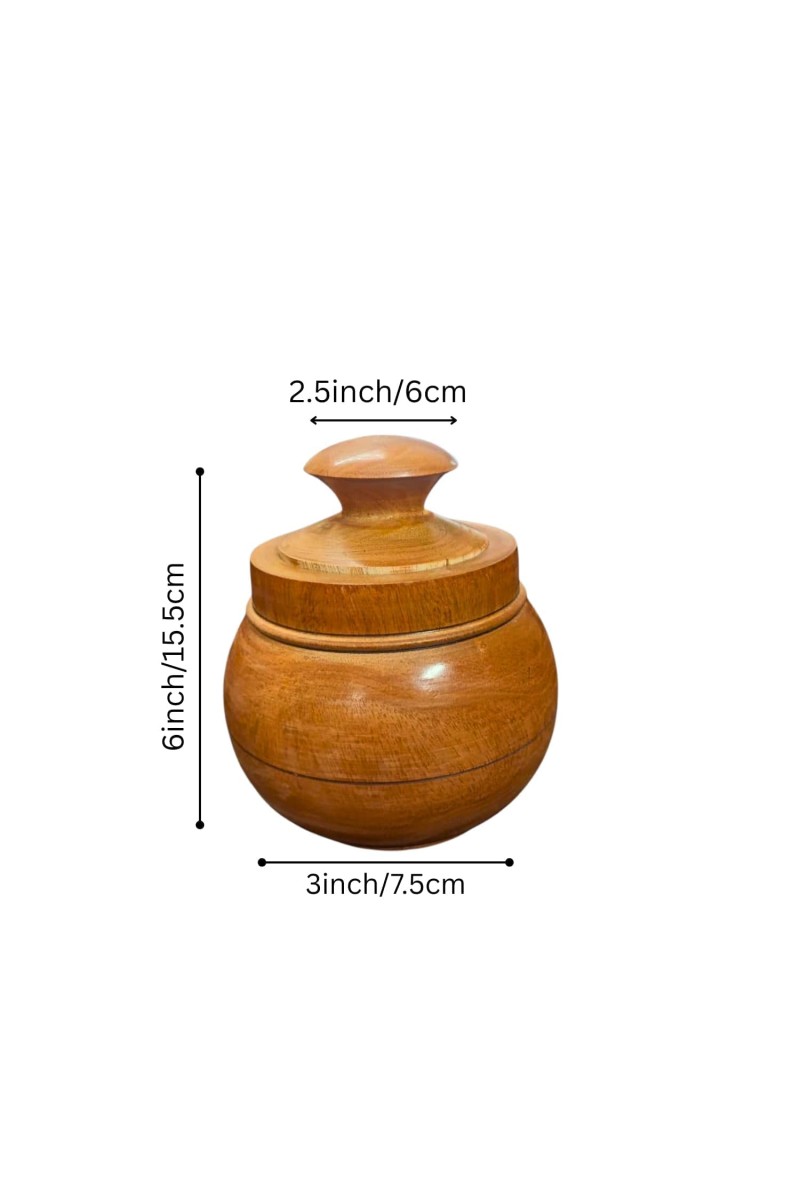 Handcrafted Wooden Jar with Lid | Multipurpose Storage Container for Kitchen, Sugar, salt,dry fruits & Home DÃ©coration (Pack of 4)