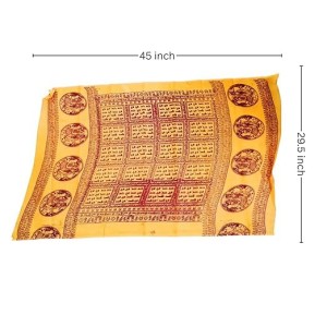 Namabali Hare Krishna Print Hindi Saffron Silk Angavastram | Ram Naam Religious Prayer Cloth for Puja, Aarti, Meditation, Temple, Bhajan, Yatra & Spiritual Rituals