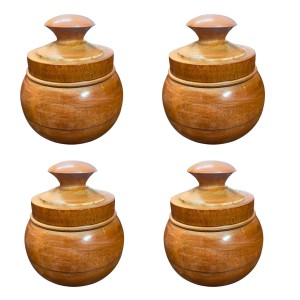 Handcrafted Wooden Jar with Lid | Multipurpose Storage Container for Kitchen, Sugar, salt,dry fruits & Home Décoration (Pack of 4) Handcrafted Wooden Jar with Lid | Multipurpose Storage Container for Kitchen, Sugar, salt,dry fruits & Home Décoration (Pack of 4)