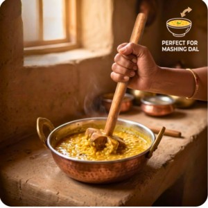 Wooden Dal Ghotni Traditional Hand Masher | Wooden Dal Mathani for Kitchen | Handmade Dal Whisker for Mixing Dal, Kadhi & Curry | Wooden Kitchen Tool Wooden Dal Ghotni Traditional Hand Masher | Wooden Dal Mathani for Kitchen | Handmade Dal Whisker for Mixing Dal, Kadhi & Curry | Wooden Kitchen Tool