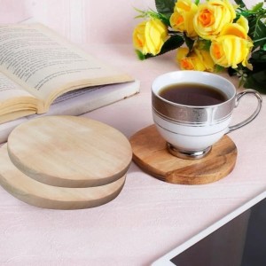 Natural Wooden Lids for Glass Tumblers & Carafes â€“ Airtight Drink Covers & Mini Tray Coasters â€“ Pack of 2 | Multipurpose Wooden Lid Coaster Combo for Home & Kitchen