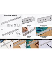 Stainless Steel Scale Ruler | Dual-Sided Inch & Centimeter Measuring Scale | Rust Resistant Metal Ruler for School, Office, Drawing, Drafting, Engineering & DIY Crafts