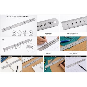Stainless Steel Scale Ruler | Dual-Sided Inch & Centimeter Measuring Scale | Rust Resistant Metal Ruler for School, Office, Drawing, Drafting, Engineering & DIY Crafts