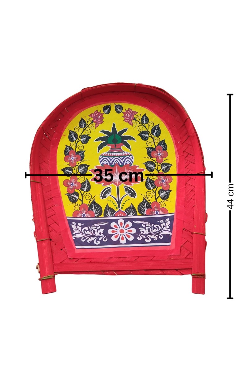 Handicrafts Bamboo Kulo Tray &ndash; Handmade & Hand-Painted Bamboo Soop/Basket for Puja, Home Decor, Storage & Gifting | Eco-Friendly Traditional Bengali Tray à¦¬à¦¾à¦à¦¶à§‡à¦° à¦•à§à¦²à§‹ (13 x 17 inch)