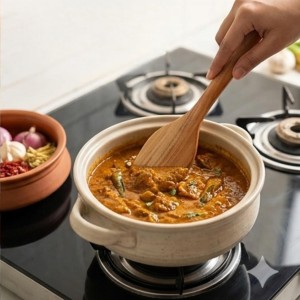 Wood Chapati Turner Spatula | Handmade Wooden Cooking Spoon for Roti, Dosa & Non-Stick Cookware | Natural Kitchen Utensil with Long Handle