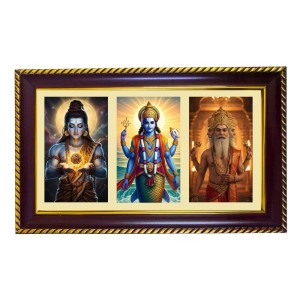 Brahma-Vishnu-Mahesha Photo Frame 10x6 Inch | Glossy Maroon Polystyrene Frame | Divine Wall & Table Decor | Temple Decoration & Gift Item (Pack Of 1) (F20882) Brahma-Vishnu-Mahesha Photo Frame 10x6 Inch | Glossy Maroon Polystyrene Frame | Divine Wall & Table Decor | Temple Decoration & Gift Item (Pack Of 1) (F20882)