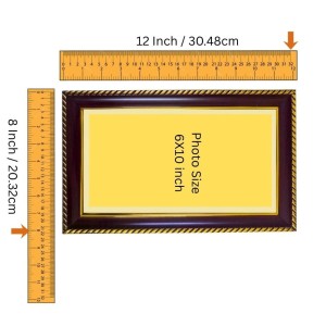 Bramha Vishnu Mahesh Photo Frame 8x4 Inch | Glossy Maroon Polystyrene Frame | Divine Wall & Table Decor | Temple Decoration & Gift Item (Pack Of 1) (F20180)