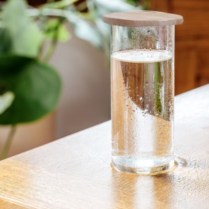 Natural Wooden Lids for Glass Tumblers & Carafes â€“ Airtight Drink Covers & Mini Tray Coasters â€“ Pack of 2